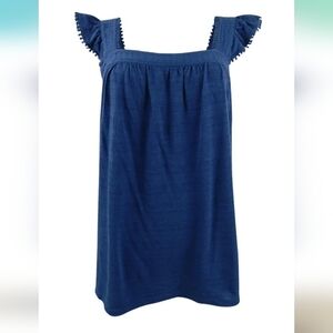 Style & Co. Navy Blue Ruffle Sleeve Blouse NWT